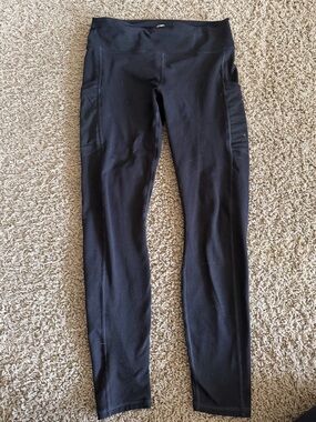 Fabletics PowerHold Black Leggings with Logo Detail